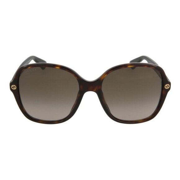 Gucci Womens Square/Rectangle Havana Havana Brown Fashion Designer Eyewear - Picture 1 of 4